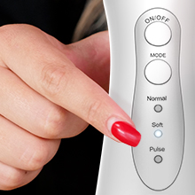 The nasal rinse machine adjusts to three modes depending on the level of nasal congestion.