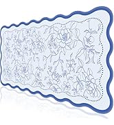 L-SPOUTTO Vintage Floral Mouse Pad,Aesthetic Desk Mat XXL Large Scalloped Gaming Mousepad,35.4x15...