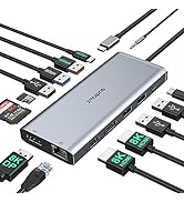 USB C Docking Station Dual Monitor HDMI for Dell/HP Laptop, Triple 4K Display Single 8K@30Hz/4K@1...