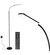 FRIDEKO HOME LED Floor Lamp with Remote, Dimmable Bright Reading Lamp for Crafts, Painting, Offic...