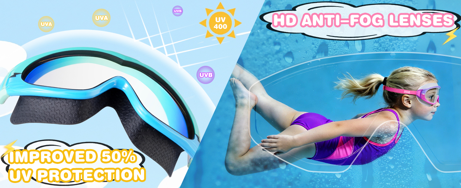 anti fog clear swim goggles