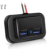 1PCS 12V/24V RV USB Outlet Wall Mount, Dual Quick Charge USB-A Multi Port Panel Mount Automotive ...