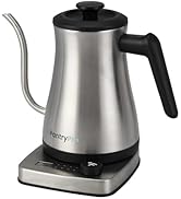 PantryPro 1.0L 1500W Rapid-Boil Electric Gooseneck Kettle - Stainless Steel Interior - Temperatur...
