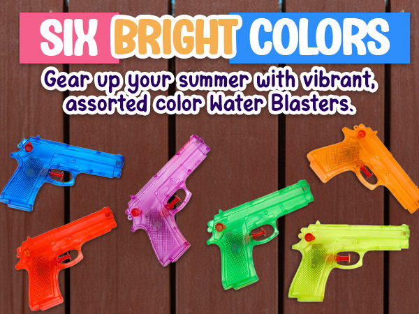 Playbees Water Gun six bright colors assorted blasters summer fun