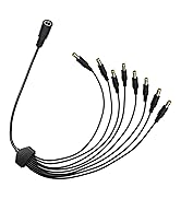 DC Power Splitter Cable 5.5x2.5mm 3-Pack, 1 to 8 Way 18AWG 12V/24V 10A High Current Compatible wi...