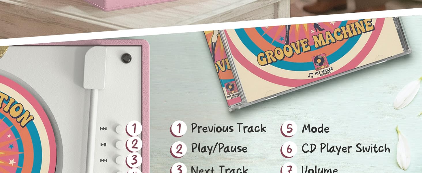 cd player record vinyl that looks like a white reproductor de with bluetooth small cute for home