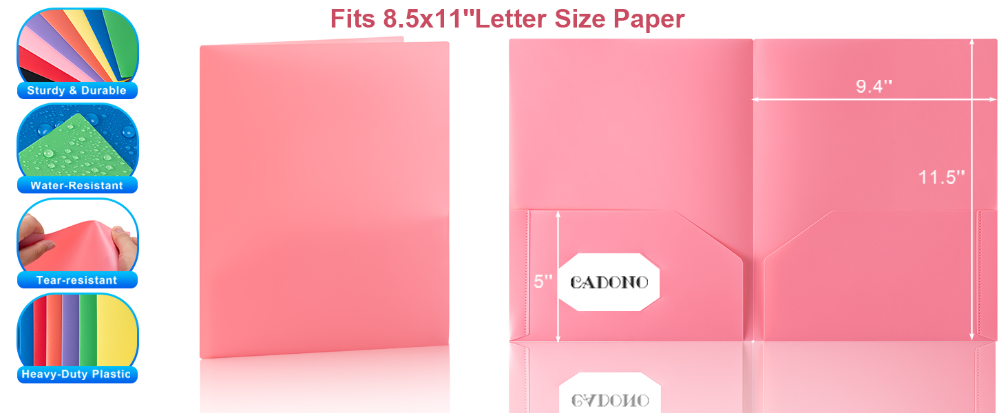 Document Folders with Business Card Slot, 2 Pocket Folders Back to School Supplies for Kids, Office