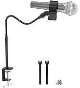 ZealSound Microphone Stand 19inch,Flexible Gooseneck Desktop Mic Stands,Upgraded Microphone Clip ...