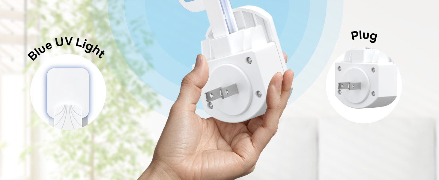 Fly Insect Trap Indoor with Night Light Plug in Bug Catcher, Pest Repeller Indoor 