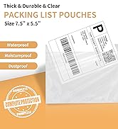 Shipping Label Sleeves 7.5" x 5.5" (500 Packs) BESTIKER Clear Adhesive Packing Slip Pouches, Pack...