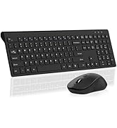 Wireless Mouse and Keyboard Combo, Full-Size Computer Keyboard with Calculator Button, 2400 Dpi E...
