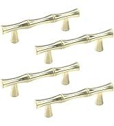 Wealrit 4 pcs Bamboo Shape Cabinet Pulls,Hole Center 2.5 Inch Decorative Drawer Pulls with Screws...