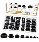 zDwfDc 125PCS 8 Sizes Black Rubber Plugs for Round Holes Silicone Plugs, 1