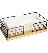 Kordory Wooden Guest Towel Holder Tray for Bathroom, Black Bamboo Counter Rectangular Bathroom Na...