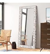 AAZZKANG Mirror Full Length Rustic Wood Framed Floor Mirror 59"x24" Rectangle Large Walll Mirror ...