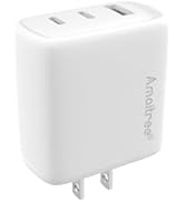 Amaitree 65W USB C Charger, 3-Ports GaN Fast Wall Charger Power Adapter, PPS PD 3.0 USB C Chargin...