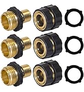 Hourleey Garden Hose Quick Connector, 3/4 Inch Male and Female Garden Hose Fitting Quick Connecto...