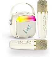 LENRUE Karaoke Machine for Kids, Birthday Gifts for Girls Boys with Wireless Microphone, Led Ligh...