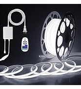 ALITOVE 65.6ft Outdoor COB LED Strip Lights Waterproof IP67 AC 110V Dimmable LED Light Strip Dayl...