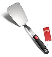 Stainless Steel Flexible Spatula Turner, VOVOLY Thin Metal Spatula for Cast Iron Skillet, Thin Bl...