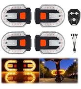 Bike Tail Lights with Turn Signals, Wireless Remote Control USB Charging Bike Rear Light, Waterpr...
