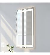 Corona Collection Front and Back Illuminated 24in x 32in Rectangular LED Frameless Mirror with De...