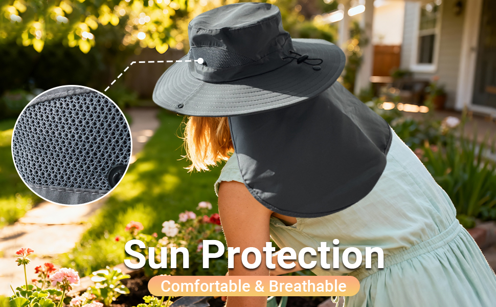 sun hat with neck cover