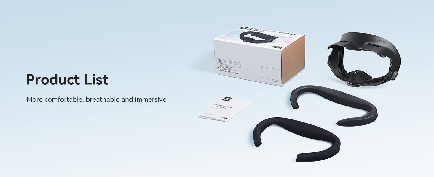 a box with a pair of black handlebars and a pair of black headphones.