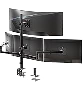 WALI Quad Monitor Mount for up to 49 inch Ultrawides on Top Bracket and 27 inch Screens on Lower ...