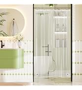 Bathway Shower Curtain Liner, Clear Shower Curtain Liner Plastic 60 x 72 PEVA Waterproof Shower C...