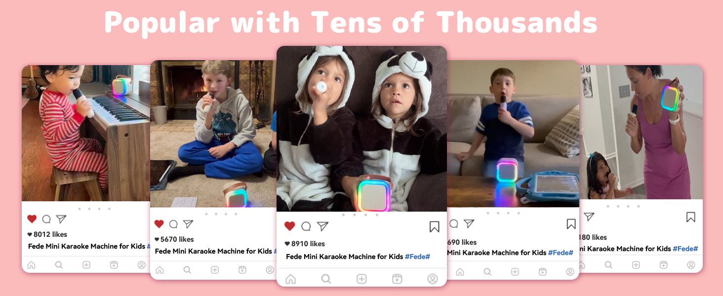 Text at top reads: 'Popular with Tens of Thousands'. Multiple columns of text and ratings shown below on pink background.