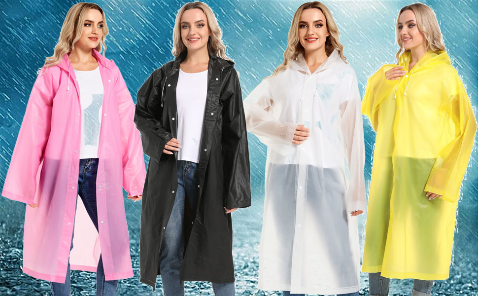 Rain Poncho Reusable