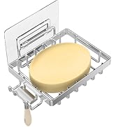 Moforoco Silver Soap Dish, Soap Bar Holder for Shower, No Drilling Bathroom Accessories, Wall Mou...