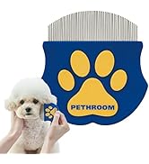 [PETHROOM] Professional Eye Comb for Pets | Stainless Steel Tear Stain Remover Comb for Cats &amp; Do...