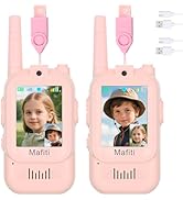 Mafiti Toys for 3 4 5 6 7 8 Year Old Boys Girls Mini Video Walkie Talkies for Kids 2 Pack Recharg...