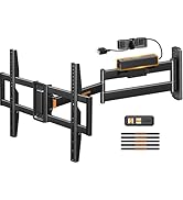 Perlegear Long Arm TV Wall Mount Full Motion with Surge Protection Power Strip for 37–75 Inch TVs...