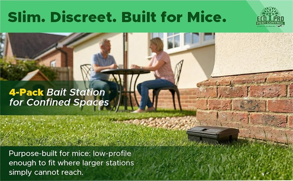 Slim, mouse bait station