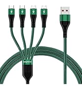 SIQIWO Multi Charging Cable, [3A 4ft 2 Pack] 4 in 1 USB Braided Charger Cord with 2 Micro USB/2 T...