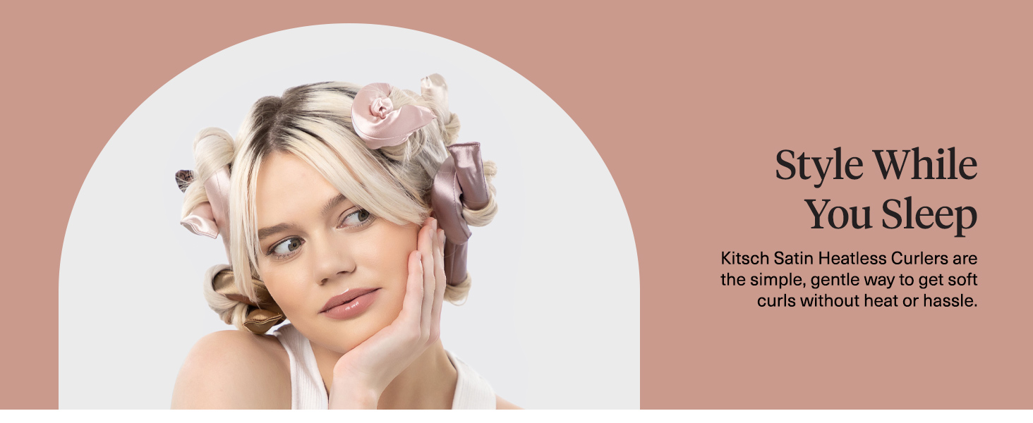 Kitsch Satin Heatless Hair Curlers – No Heat Hair Curlers to Sleep In for Overnight Curls