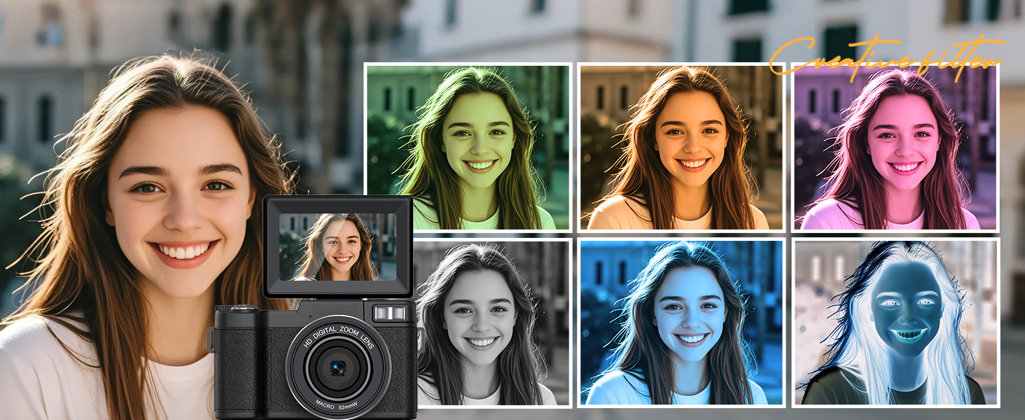 vlogging camera with filters