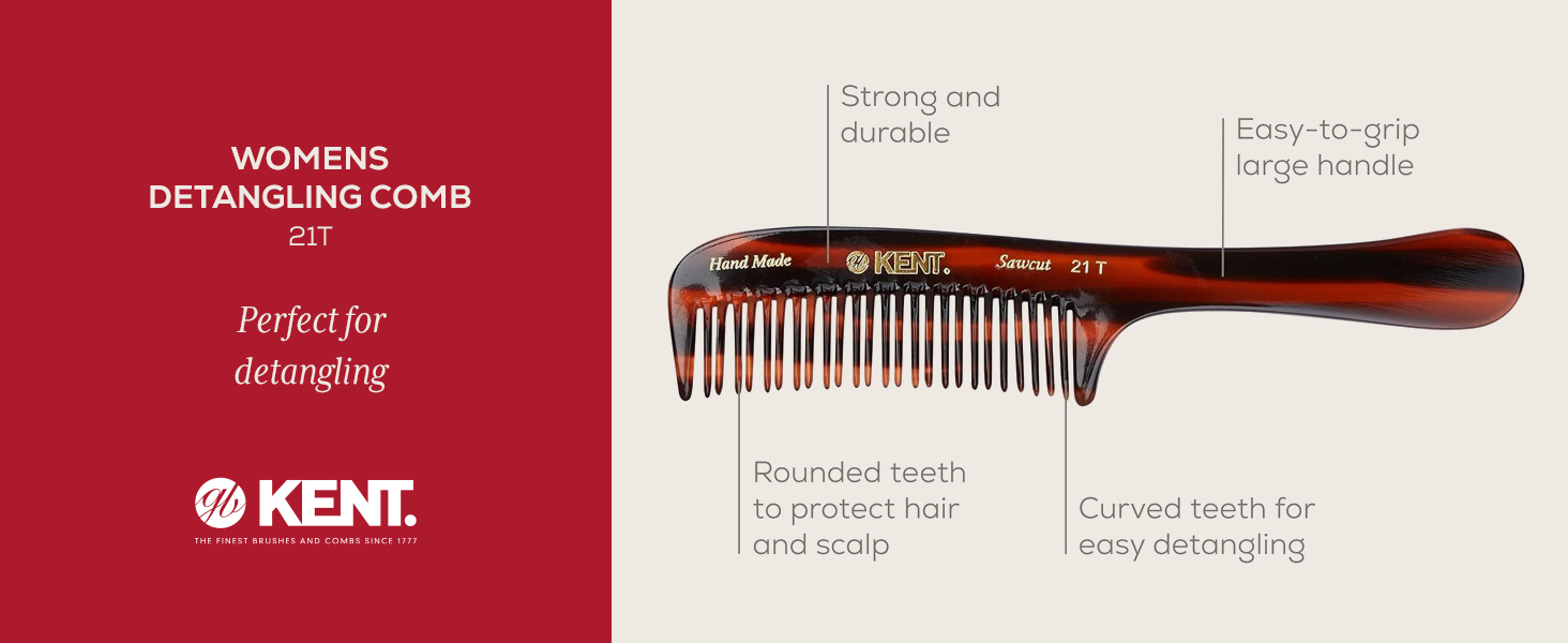 Kent 21T womens detangling comb perfect for detangling