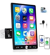 CAMECHO Single Din Car Stereo with Wireless Apple Carplay Android Auto, 10.4" IPS Vertical Touch ...