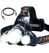 TDC Headlamp Rechargeable - Head Lamp Led Rechargeable High Lumen - Led Headlamp Flashlight USB C...