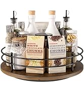 LIAISIMI 12" Lazy Susan Turntable Organizer,Round Wooden Lazy Susan Organization and Rotating Spi...