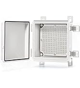 QILIPSU Hinged Cover Stainless Steel Latch 150x150x90mm Junction Box with Mounting Plate, Univers...