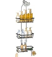 Joqixon Adjustable Shower Caddy Hanging, Extended Length Organizer Over Shower Head, 3 Tier Long ...