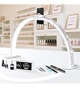 Modelones 29IN Half Moon Light for Nail Desk, 364 LEDs 3 Color Modes Rhinestones Nail Light for D...