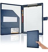 Professional Padfolio with Clipboard, Faux Leather Portfolio Folder Binder, Legal Pad Holder for ...