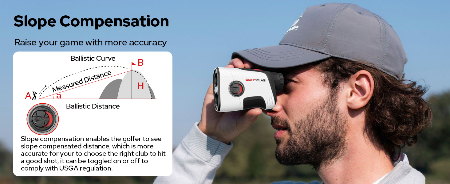 Slope Compensation Golf Rangefinder