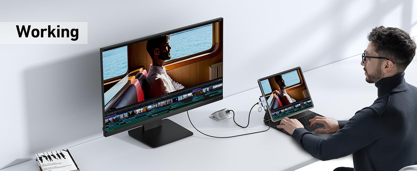 BENFEI USB C Hub 3-in-1, Super Compact, USB-C to HDMI 4K@60Hz, 10Gbps USB-A, 100W Power Delivery